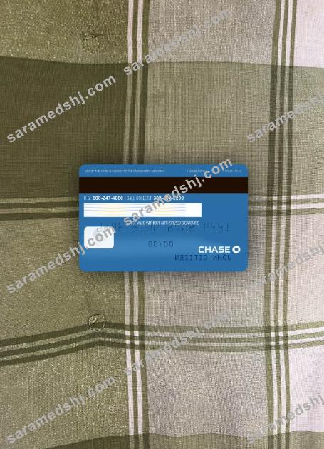 USA Chase bank Visa Debit Card photolook back